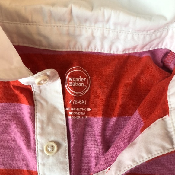 Girls striped pink and red dress - Picture 2 of 2